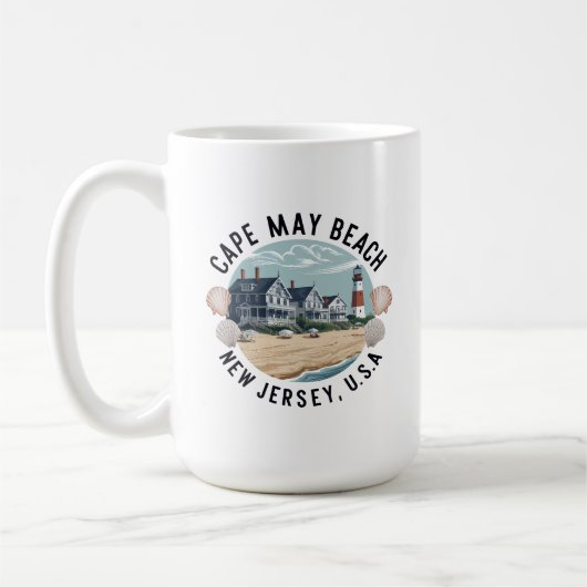 Mug Cape May Beach Retro Vignette (Gauche)