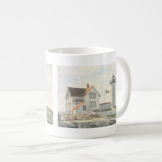 Mug Cape Neddick Lighthouse Watercolor (Devant droit)