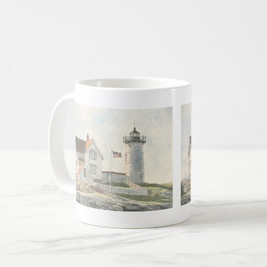 Mug Cape Neddick Lighthouse Watercolor (Devant gauche)