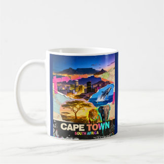 Mug Cape Town South Africa Mountain Sea Safari Collage
