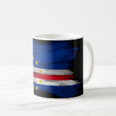 Mug Cape Verde flag brush stroke, national flag (Devant droit)