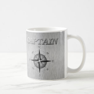 Mug Capitaine argenté avec le rose de boussole