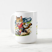 Mug Capitaine Chat : La Course de Foot (Devant gauche)