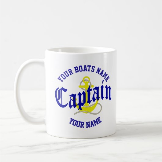 Mug Capitaine de bateau et ancre (Gauche)