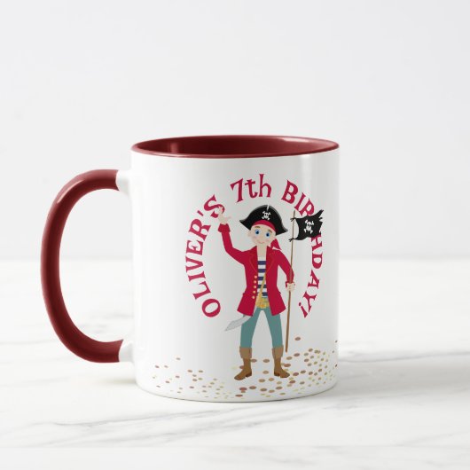 Mug Capitaine de la fête d'anniversaire du navire pira (Gauche)