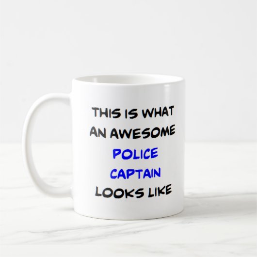 Mug capitaine de police, génial (Gauche)