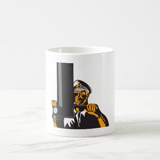 Mug Capitaine de sous-marin nautique utilisant un peri