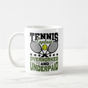 Mug Capitaine de Tennis Surmené et Sous-payé