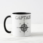 Mug Capitaine gris avec le rose de boussole (Gauche)