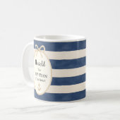 Mug Capitaine Naútico De Mon Cœur Nom De Script Ancre (Devant gauche)