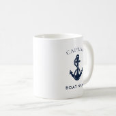 Mug Capitaine nautique personnalisé Ancre de bateau Ma (Devant droit)