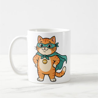 Mug Capitaine Whiskerton – Joli Super-héros Tabby Oran