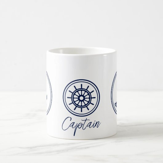 Mug Capitaine's Coffee Mug, Ancre bleue et roue du nav (Centre)