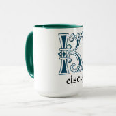 Mug Capitale décorative botanique médiévale K (Devant gauche)