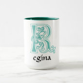 Mug Capitale décorative botanique médiévale R (Centre)