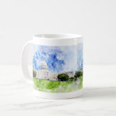 Mug Capitole des États-Unis à Washington DC Aquarelle (Devant gauche)