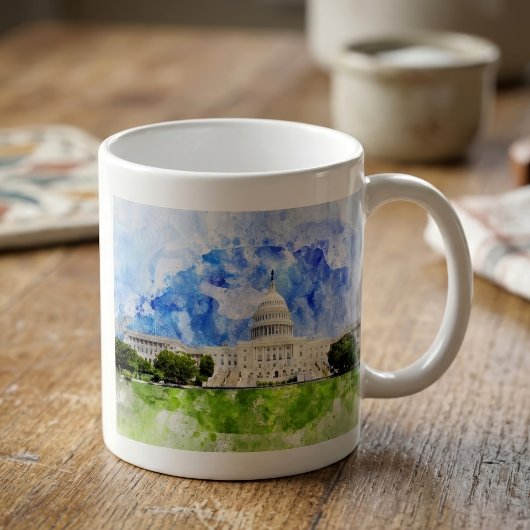 Mug Capitole des États-Unis à Washington DC Aquarelle
