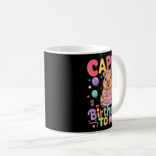 Mug Cappy Birthday To Me Cute Capy Capybara Birthday G (Devant droit)