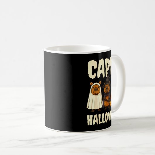 Mug Cappy Halloween Funny Capybara Ghost Witch Pumpkin (Devant droit)
