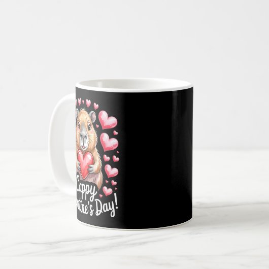 Mug Cappy Valentine’s Day Cute Capybara Heart Design P (Devant gauche)