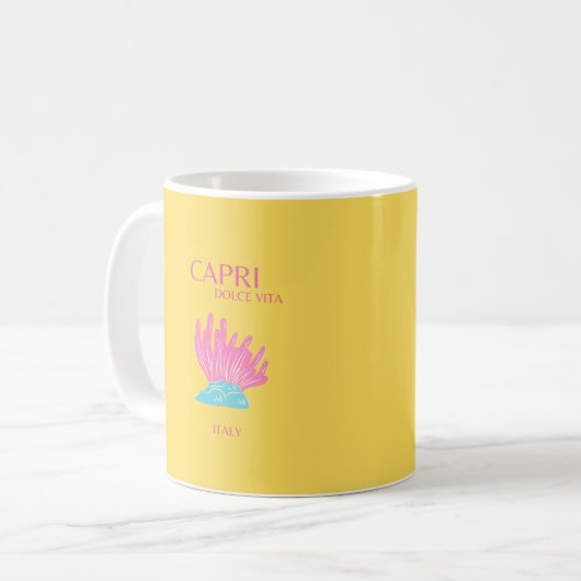 Mug Capri Dolce Vita, Art Voyage, Jaune (Devant gauche)