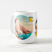 Mug Capri Italie Citron Méditerranée île Rétro (Devant gauche)