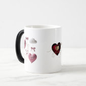 Mug capricieux à cœurs de ballons 3D changeant de  (Devant gauche)