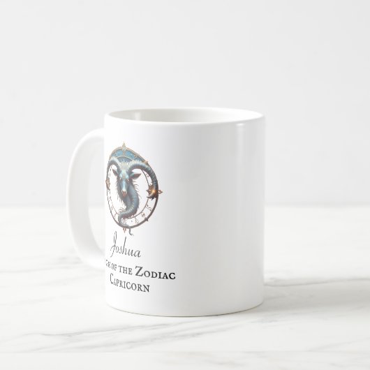 Mug Capricorn Anniversaire Cadeau Ajouter un nom (Devant gauche)