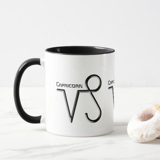 Mug CAPRICORN, Conception abstraite du signe zodiaque, (Avec donut)