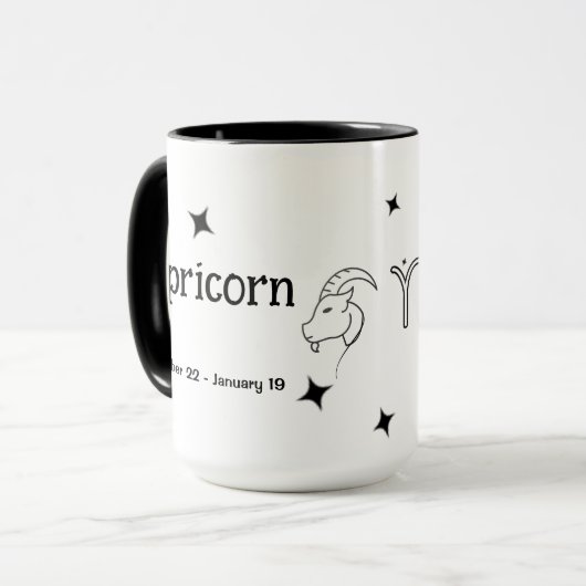 Mug Capricorn Zodiac décembre janvier Anniversaire Cad (Devant gauche)