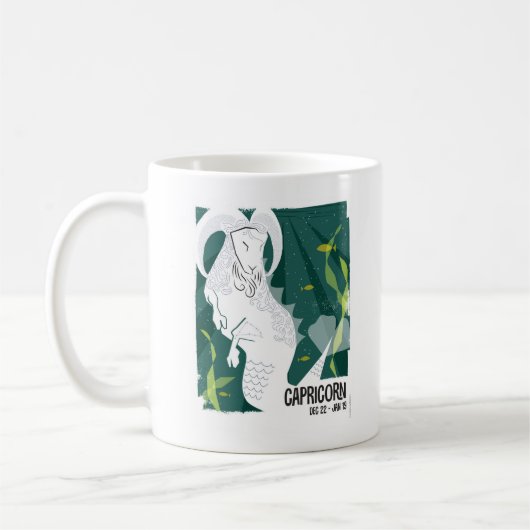 Mug Capricorne le zodiaque de chèvre de mer (Gauche)