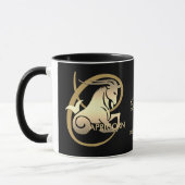 Mug Capricorne ♑ signe d'anniversaire Zodiac / Noir et (Gauche)