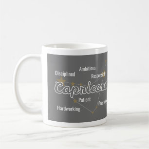 Mug Capricorne Signe du zodiaque aquarelle grise