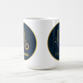 Mug Capricorne symbole zodiaque or bleu personnalisé (Centre)