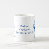 Mug Capricorne Zodiac Astrologie Anniversaire Bleu Bla (Centre)