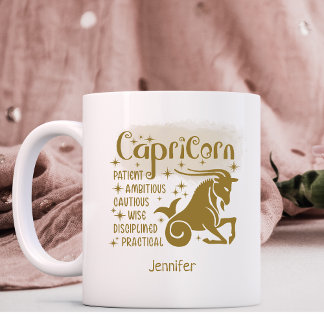 Mug Capricorne Zodiac Traits personnalisés Horoscope