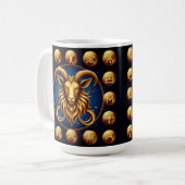 Mug Capricorne Zodiaque Étoiles Célestes Et Lune (Devant gauche)