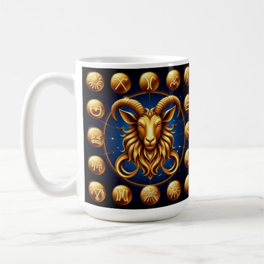 Mug Capricorne Zodiaque Étoiles Célestes Et Lune (Gauche)