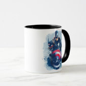 Mug Captain America avec Bouclier d'aquarelle (Devant droit)