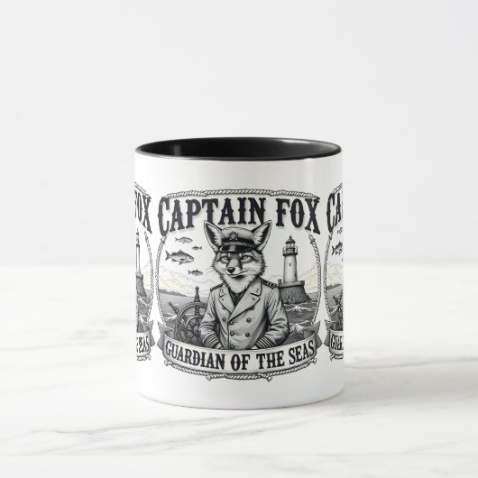 Mug Captain Fox Guardian of Seas Nautical Design (Centre)
