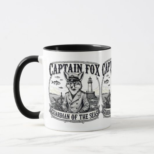 Mug Captain Fox Guardian of Seas Nautical Design (Gauche)