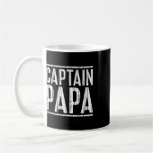Mug Captain Papa Shirt Pontoon Boat Fathers Day Fishin (Gauche)