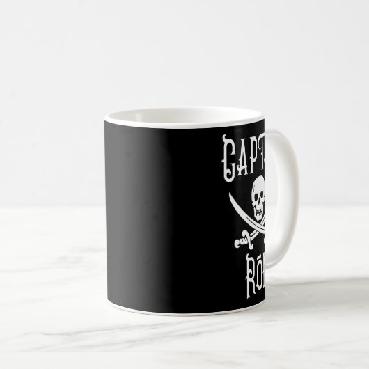 Mug Captain Ron Personalized Pirate Skull Boating  (Devant droit)