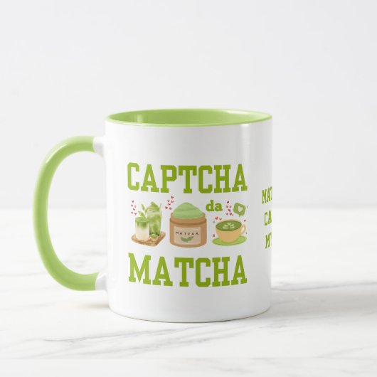 Mug CAPTCHA DA MATCHA Fun Latte Boisson (Gauche)