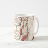 Mug Capteur de rêve bohème avec perles et plumes, se (Devant droit)