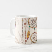 Mug Capteur de rêve bohème avec perles et plumes, se (Devant gauche)