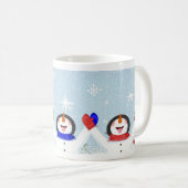 Mug Capture des flocons de neige sur la langue Snowman (Devant droit)