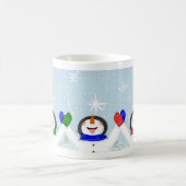 Mug Capture des flocons de neige sur la langue Snowman (Centre)
