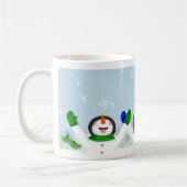 Mug Capture des flocons de neige sur la langue Snowman (Gauche)