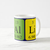 Mug Capture du nom périodique de la table (Devant droit)